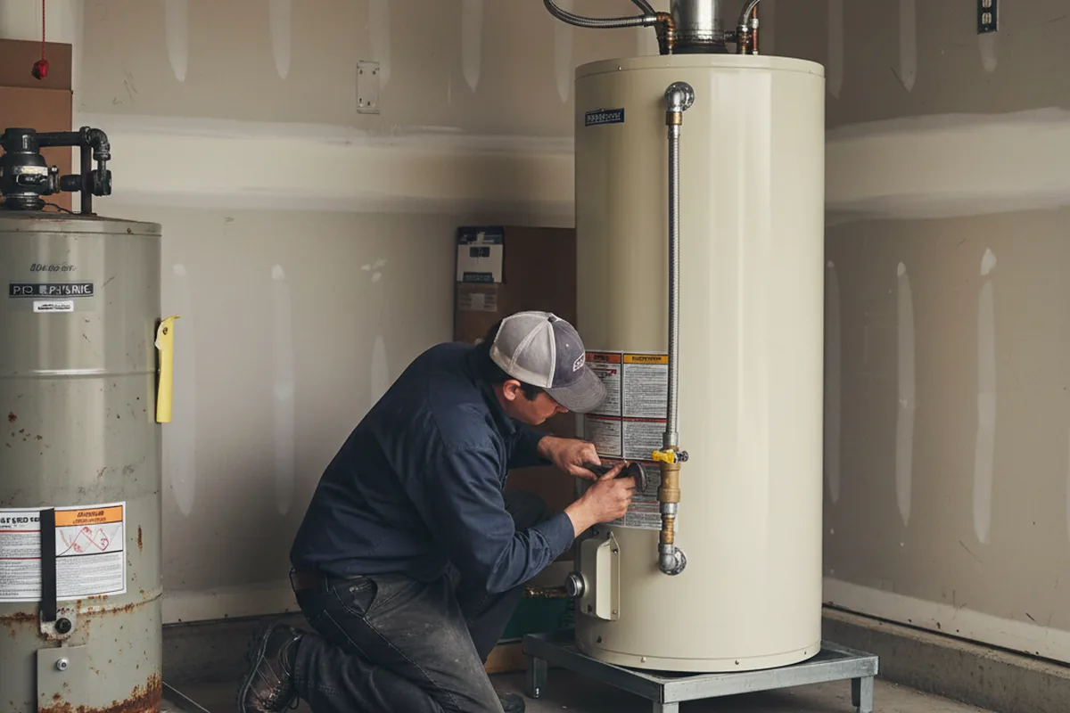 Water heater and shutoff valve replacement in Joppa